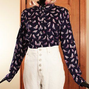 Bird Button Down Blouse